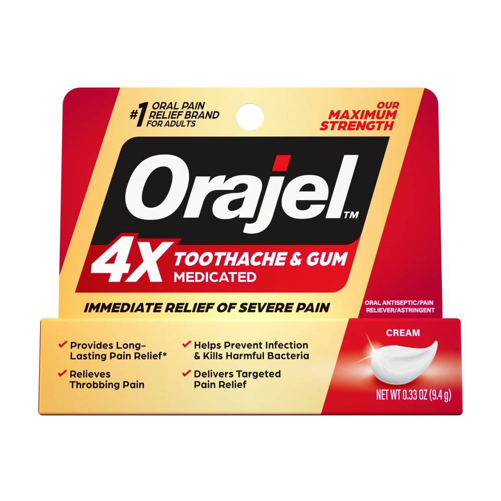 Orajel Instant Pain Relief Toothache & Gum Cream (0.33 oz)