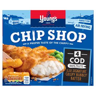 Young's Chip Shop 4 Cod Fillets 400g