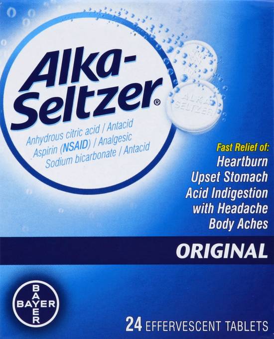 Alka-Seltzer Original Antacid Effervescent Analgesic Tablets (24 ct)