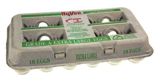 Hy-Vee Grade a Eggs, XL (18 ct)