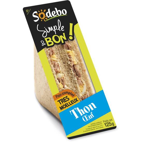 Sandwitch thon et œuf Sodebo 125g