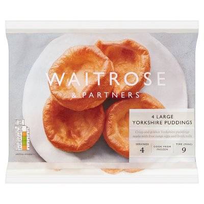 Waitrose Frozen Large Yorkshire Puddings (4 ct)