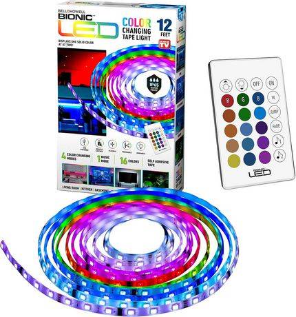 Bell+Howell Bionic Led Tape Light Led Strip Light Color Changing Light In 16 Colors, 4 Modes With Remote Control