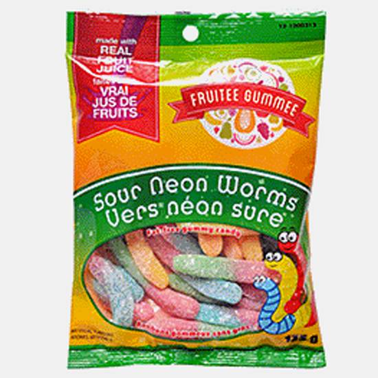 Fruitee Gummee Sour Neon Worms (150g/135g/125g)