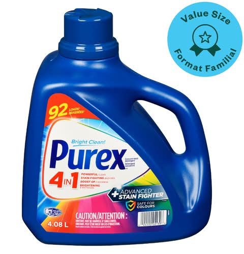 Purex 4 In 1 Liquid Laundry Detergent Advanced Stain Fighter (4.08 L)