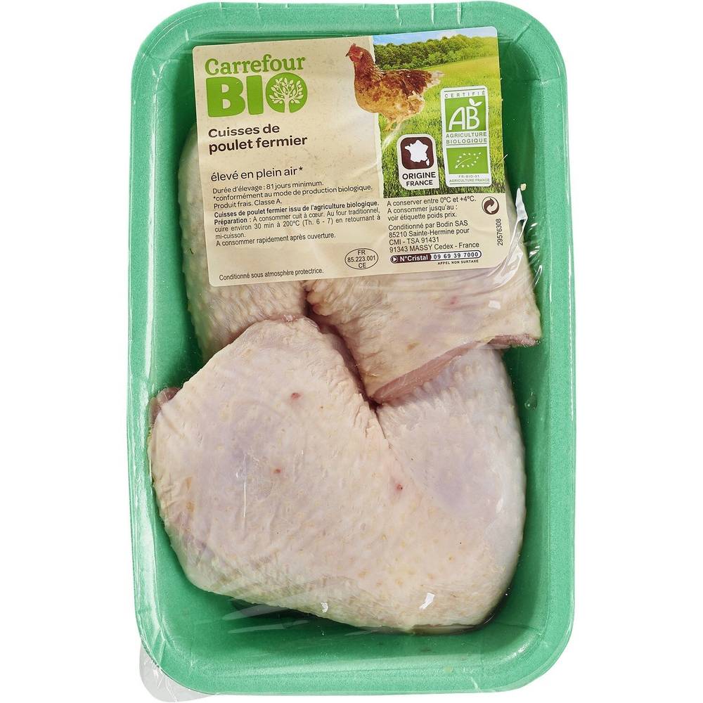 Carrefour Bio - Cuisses de poulet fermier blanc (600g)