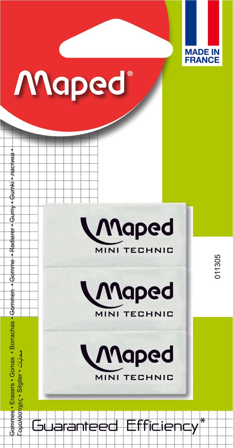 Borracha Mini Technic 3 unidades Maped