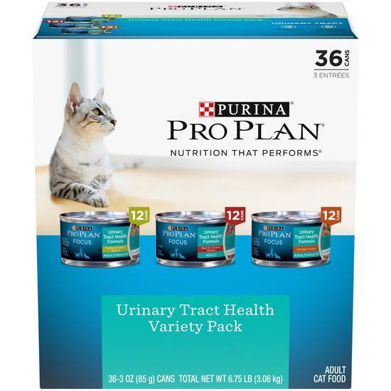 Purina Pro Plan Focus Classic Urinary Tract Health Formula Adult Wet Cat Food Variety Pack, 3 Oz., Count Of 36