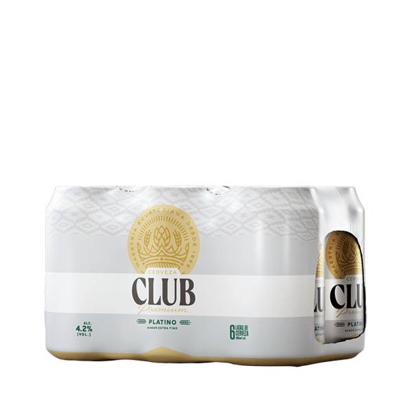 Sixpack Cerveza Club Platino Lata 355ml