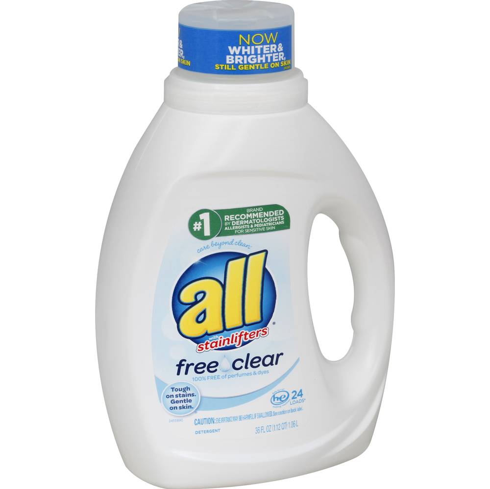 All Free Clear Detergent With Stainlifters (36 fl oz)