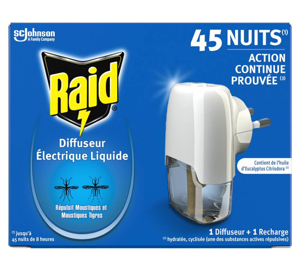 Raid - Diffuseur de liquide électrique pour 45 nuits (32ml)