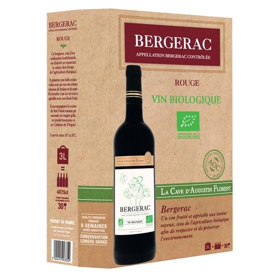 La Cave d'Augustin Florent - Vin rouge AOC bergerac (3 L)