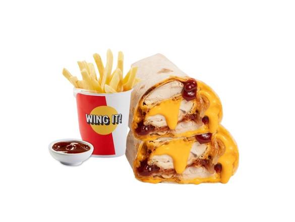 Buffalo Texas Wrap + Papas Fritas