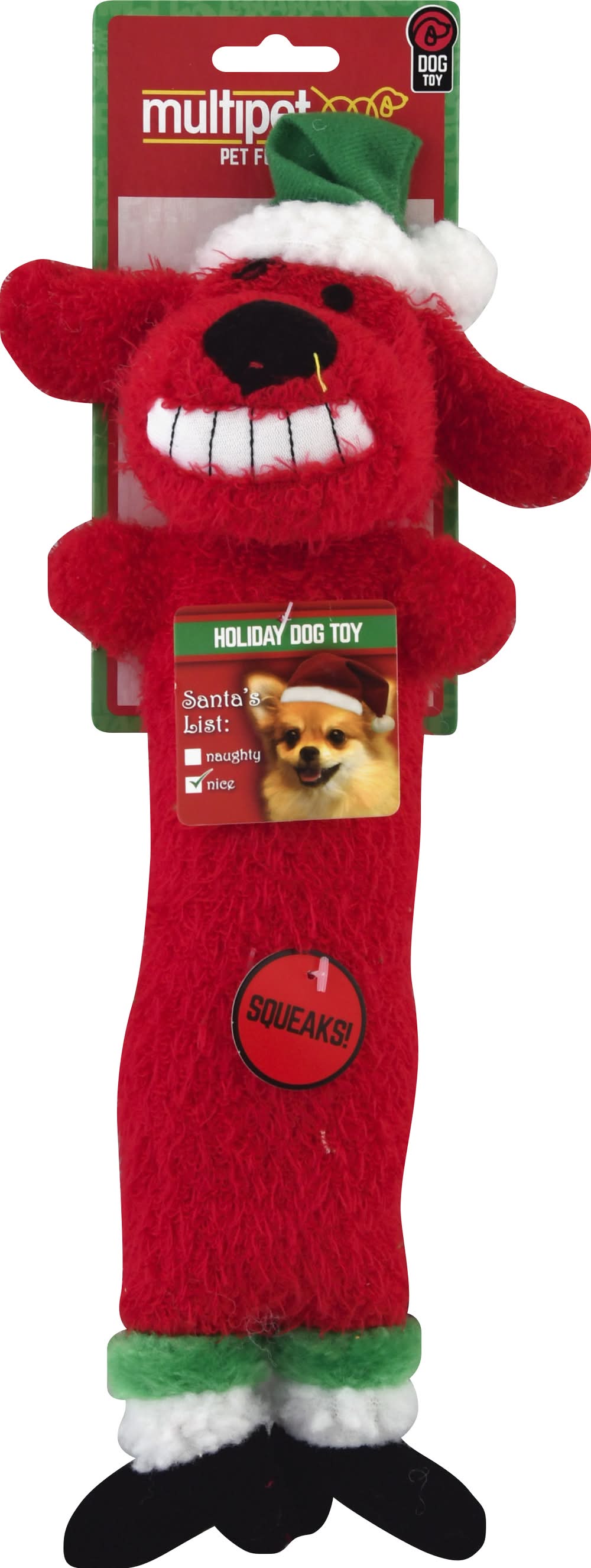 Multipet Loofa Assorted Holiday Squeaker Medium Dog Toy (5.3 oz)