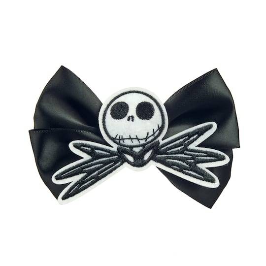 Disney The Nightmare Before Christmas Jack Skellington Hair Bow, 5"*5", Black-White