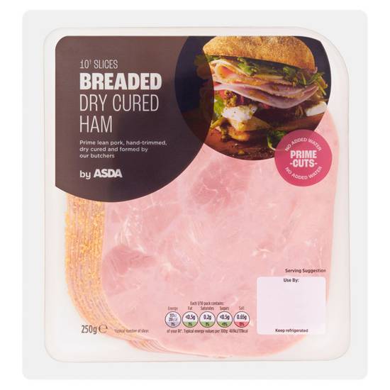 Asda 10 Slices Breaded Dry Cured Ham 250g