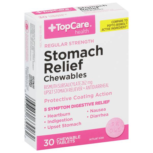 Topcare Regular Strength Stomach Relief Chewable Tablets (30 ct)