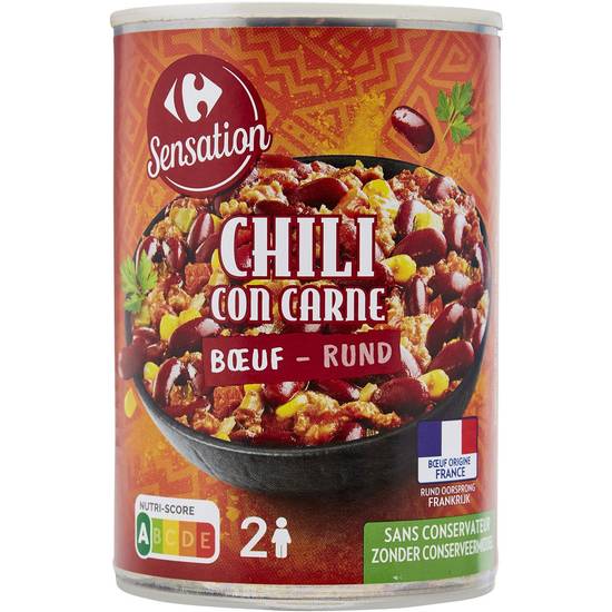 Carrefour Sensation - Plat cuisiné chili con carne bœuf