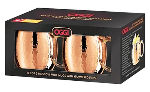 OGGI Moscow Mule Hammered Copper Mugs Set (2 ct)
