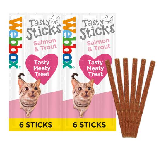 Webbox Tasty Sticks Semi-Moist Tasty Treats Salmon & Trout (6 pack)