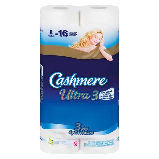 Cashmere papier hygiénique ultra double plis (8 un - 187 feuilles) - ultra  double bathroom tissue (8 rolls), Delivery Near You