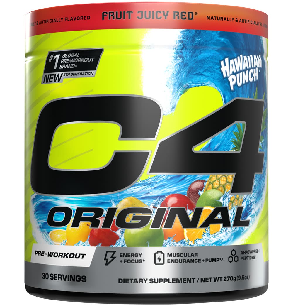 Cellucor C4 Original Pre-Workout Powder, Hawaiian Punch Fruit Juicy Red (9.5 oz)