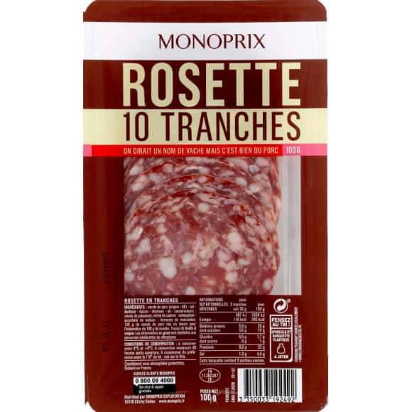 Monoprix Rosette La Barquette De 10 Tranches - 100 G