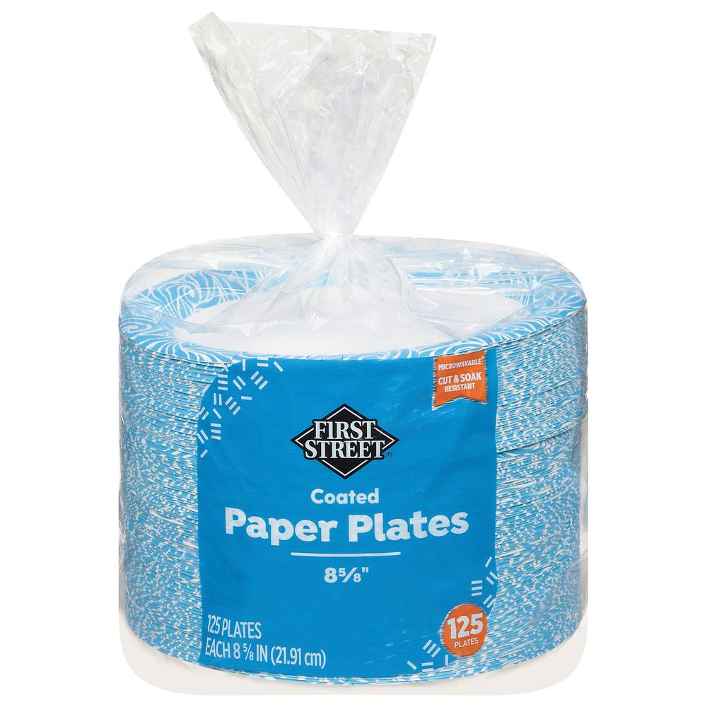 First Street Coated Paper Plates, 21.91 cm (125 ct)