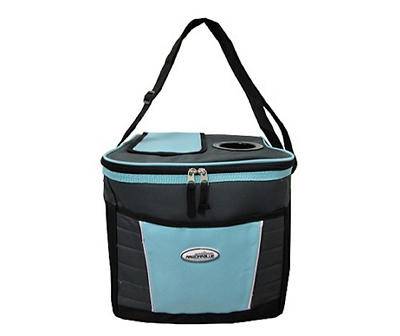 Blue 24-Can Soft Sided Cooler with Bottle Holder