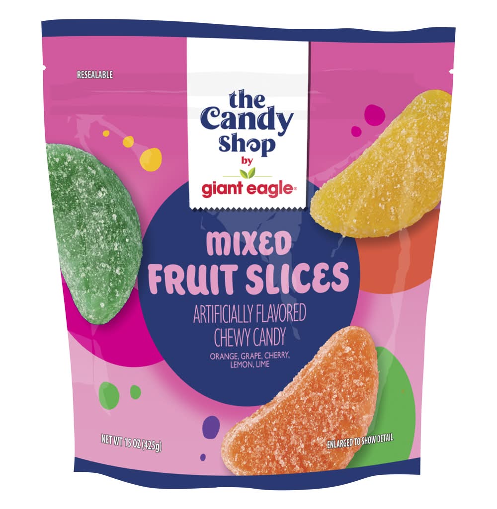 Giant Eagle The Candy Shop Mixed Fruit Candy Slices, Orange-Grape-Cherry-Lemon-Lime (15 oz)
