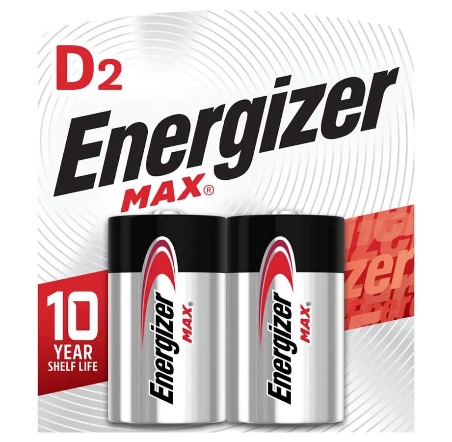 Energizer Max D2 Battery - 2 Pack