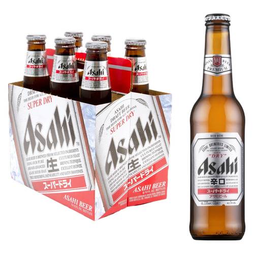 Asahi Super Dry Beer (6 pack, 12 fl oz)