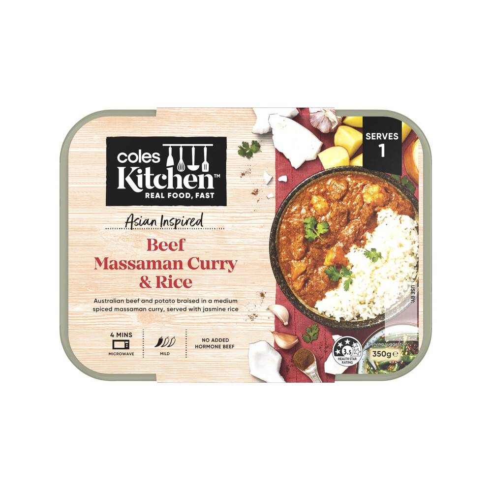 Coles Kitchen Beef Massaman Curry and Rice