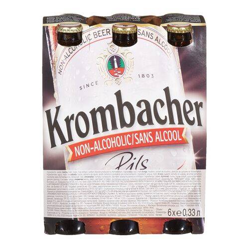 Krombacher pils-sans alcool (bout. consignées 6/330 ml) - no alcoholic beer (6 x 330 ml)