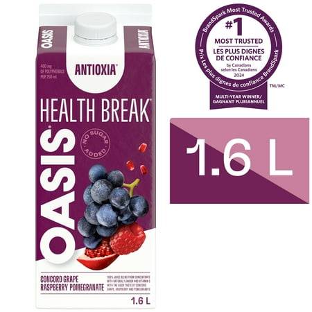Oasis Antioxia Health Break Juice, Grape-Raspberry-Pomegranate (1.6 L)
