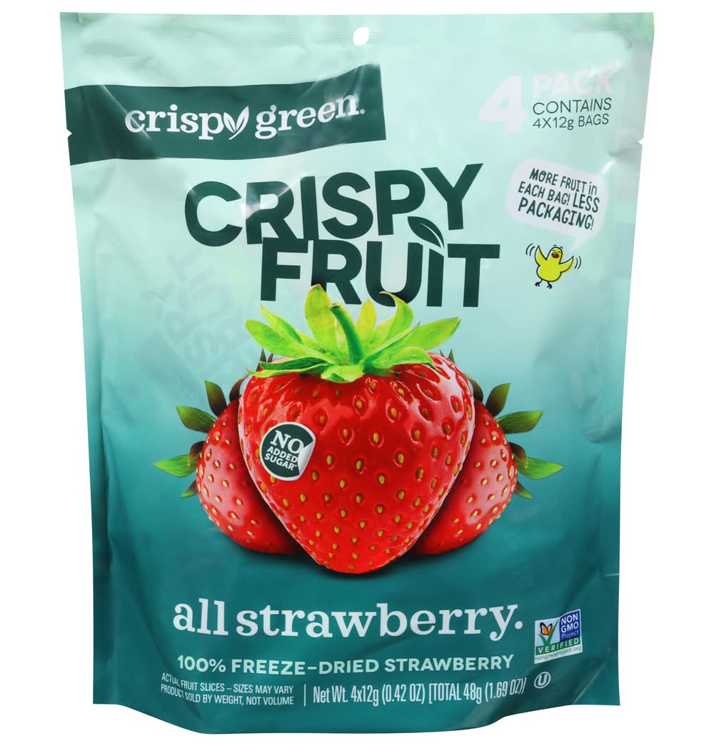 Crispy Green All Strawberry Crispy Fruit (0.42 oz, 4 ct)