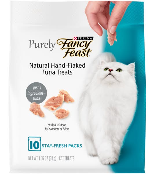 Purina Fancy Feast Natural Hand Flaked Tuna Treats (1.06 oz, 10 ct)