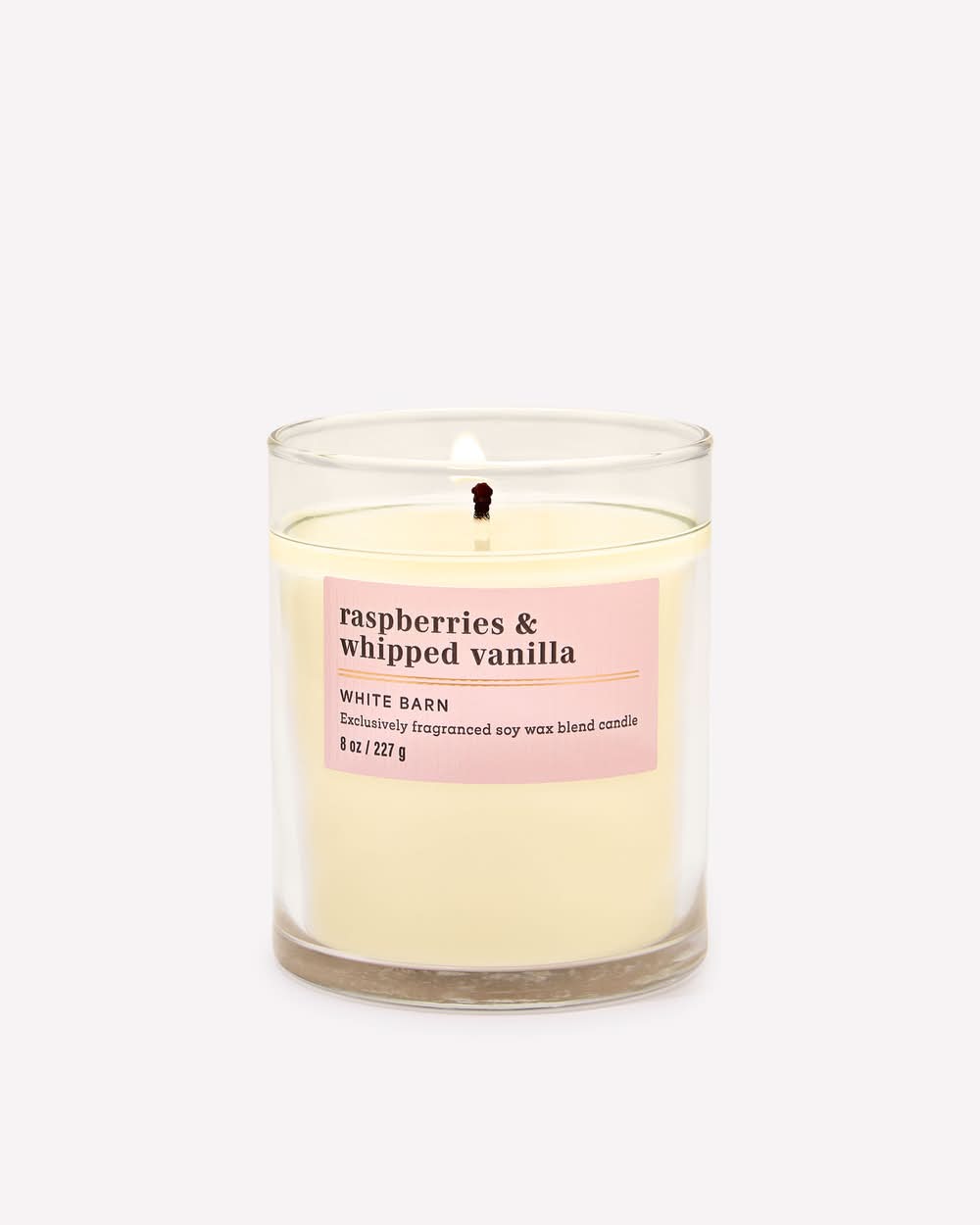 White Barn Single Wick Candle, Raspberries & Whipped Vanilla, Pink (8 oz)