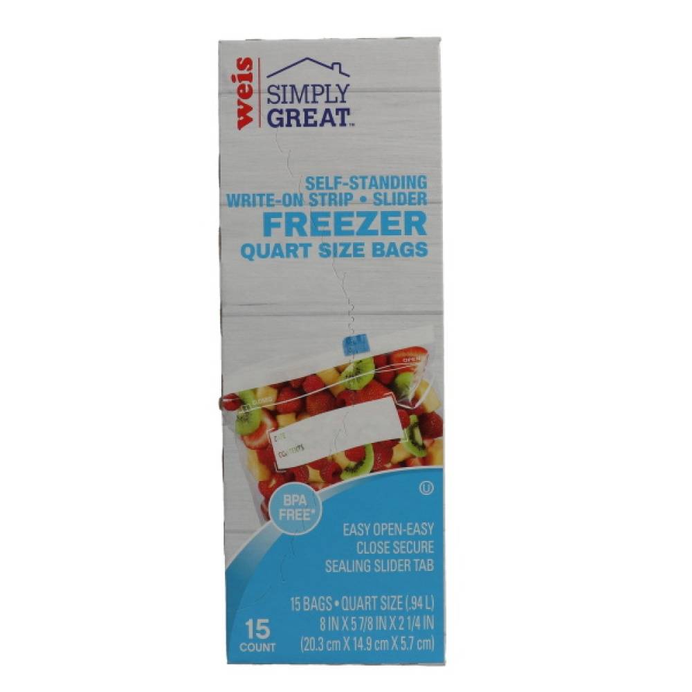 Weis Simply Great Slider Freezer Bags Quart Size