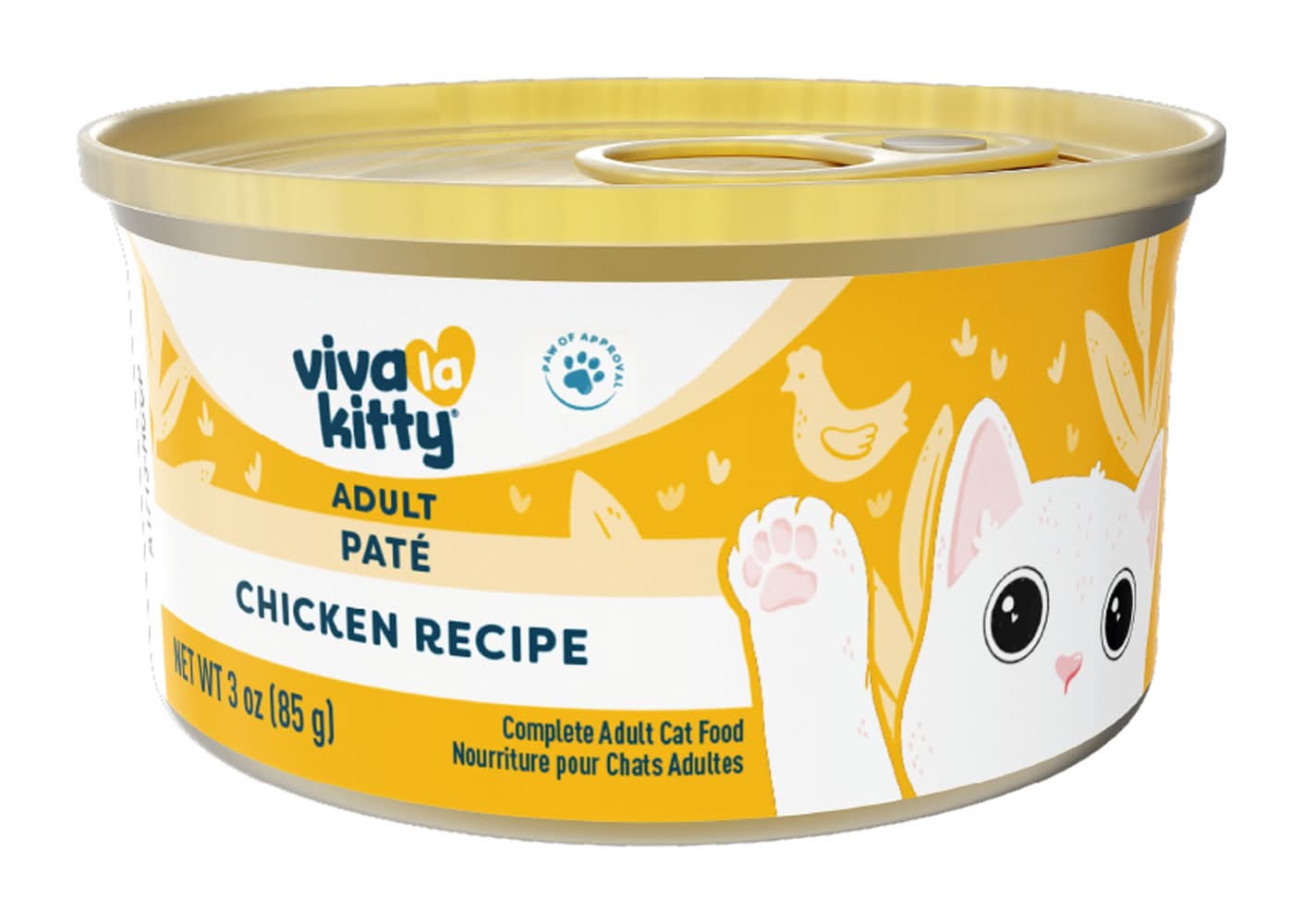 Viva La Kitty Adult Wet Cat Food - Pate, 3 Oz (Flavor: Chicken, Size: 3 Oz)