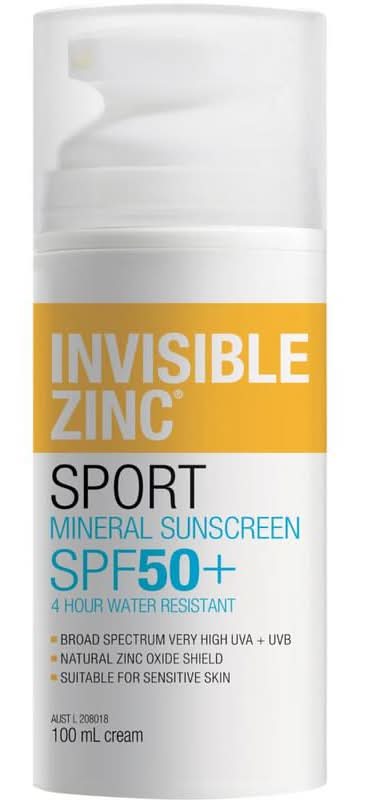 Invisible Zinc Sport 4hr Water Resistant SPF50+ 100ml