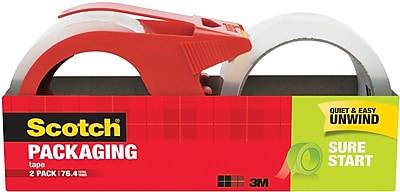 Scotch Sure Start Shipping Tape With Dispenser, 1-7/8" X 38.2 Yd. (2 ct)