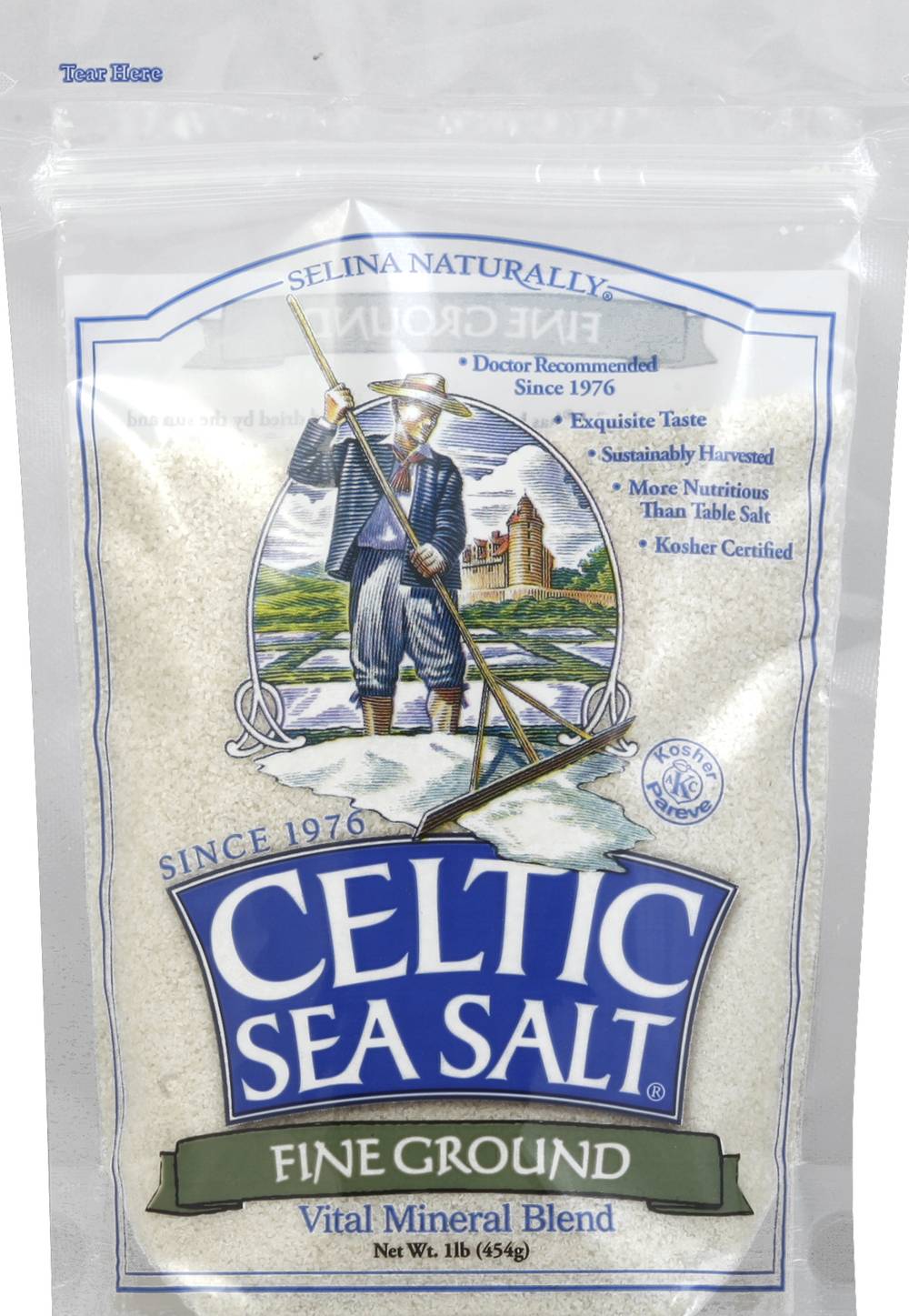 Selina Naturally Fine Ground Celtic Sea Salt (16 oz)