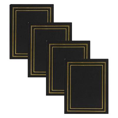 11.75" x 9.45" Traditional Photo Album Black - Kate & Laurel All Things Decor: Faux-Leather, 3-Ring, 160 Photos