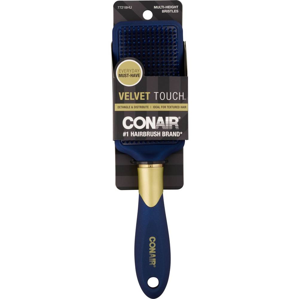 Conair Velvet Touch Detangling Hair Brush, Navy