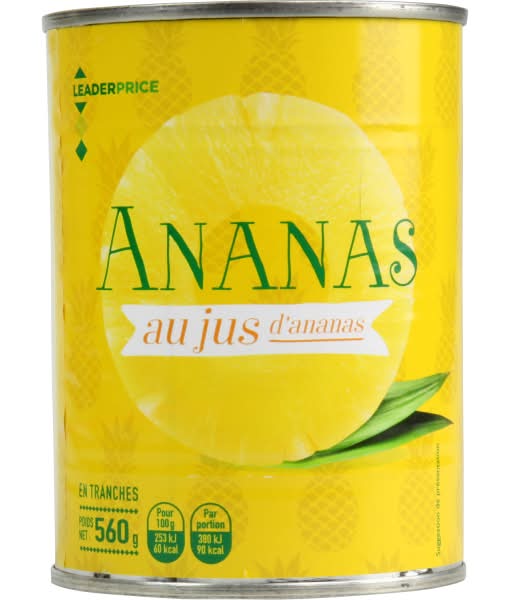 Leader Price - Ananas en tranches (560g)