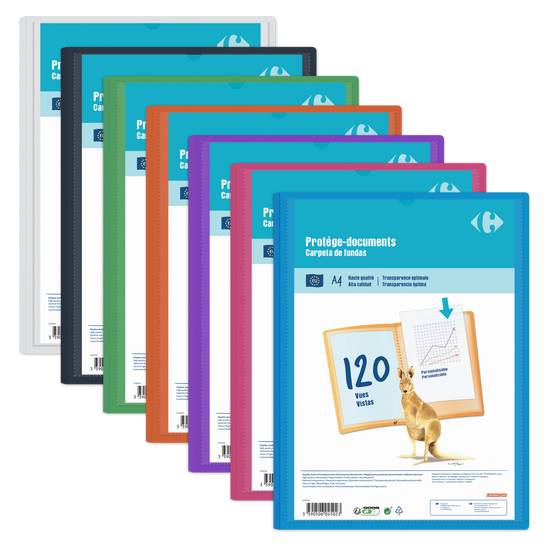 Carrefour - Protège documents a4 60 pochettes coloris assortis