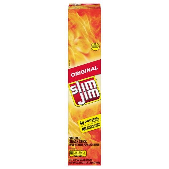 Slim Jim Original Smoked Snack Stick Wrapper (24ct)