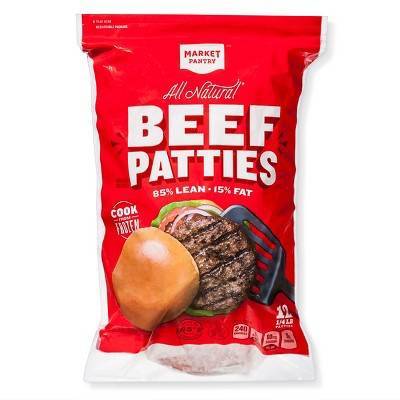 Market Pantry All Natural 85/15 Frozen Beef Patties