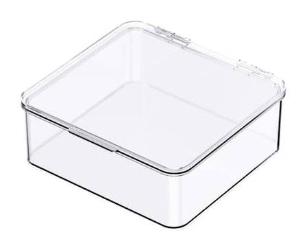 Small Clear Stacking Plastic Case With Hinged Lid By Simply Tidy